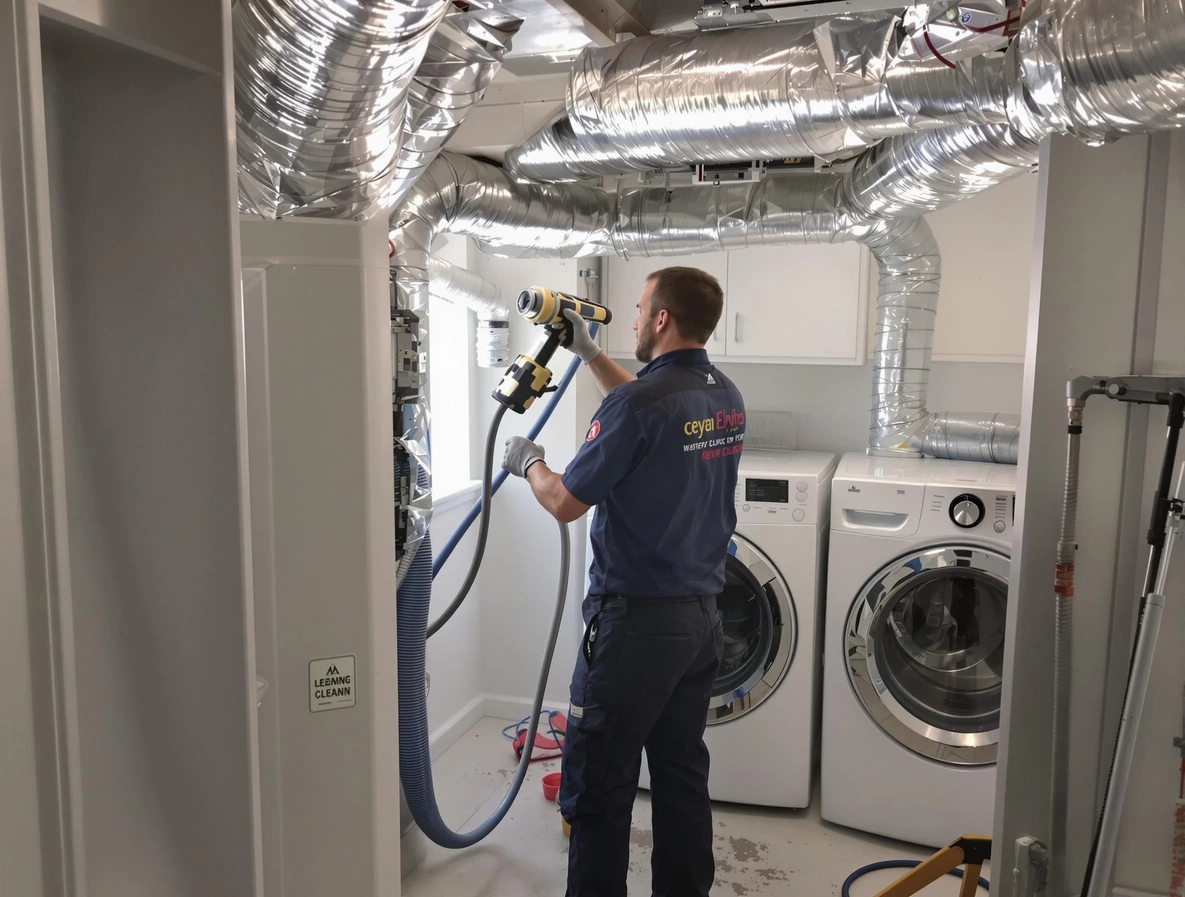 Stone Mountain Dryer Vent Cleaning specialist using advanced equipment for thorough duct cleaning in Stone Mountain