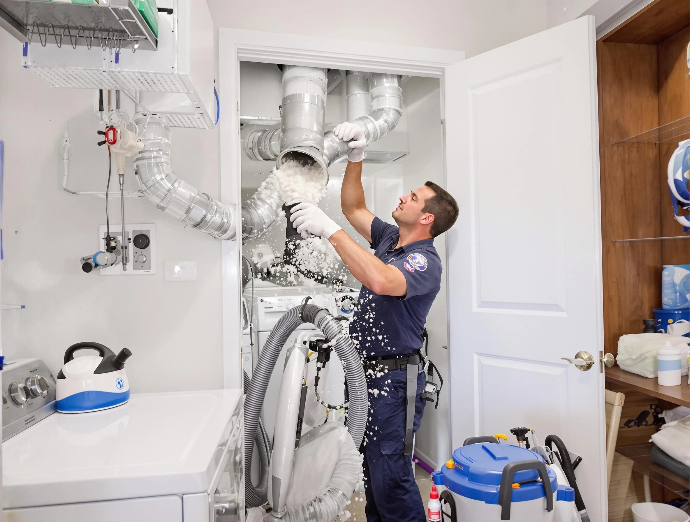Stone Mountain Dryer Vent Cleaning technician delivering thorough residential dryer vent cleaning service in Stone Mountain